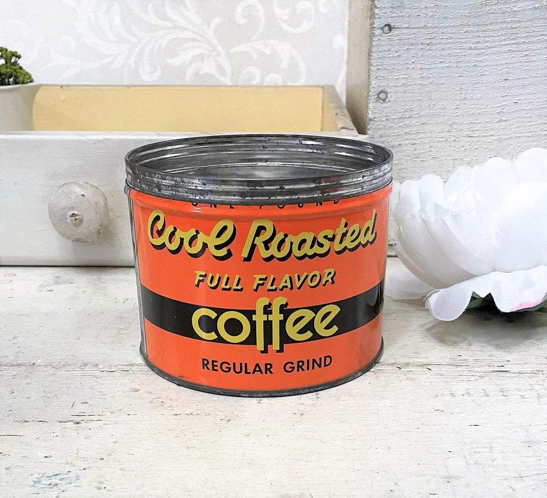 Fun Vintage Coffee Tin Cool Roasted Coffee Diner Décor & Retro - Etsy | Etsy (US)