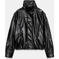 Zara - Faux Leather Bomber Jacket - Black - Xl - Woman | Zara US