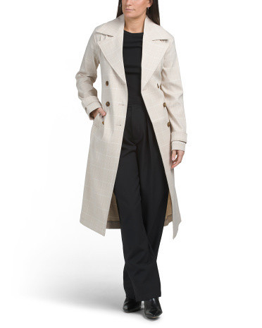 Double Breasted Trench Coat, Spandex/Polyester | TJ Maxx