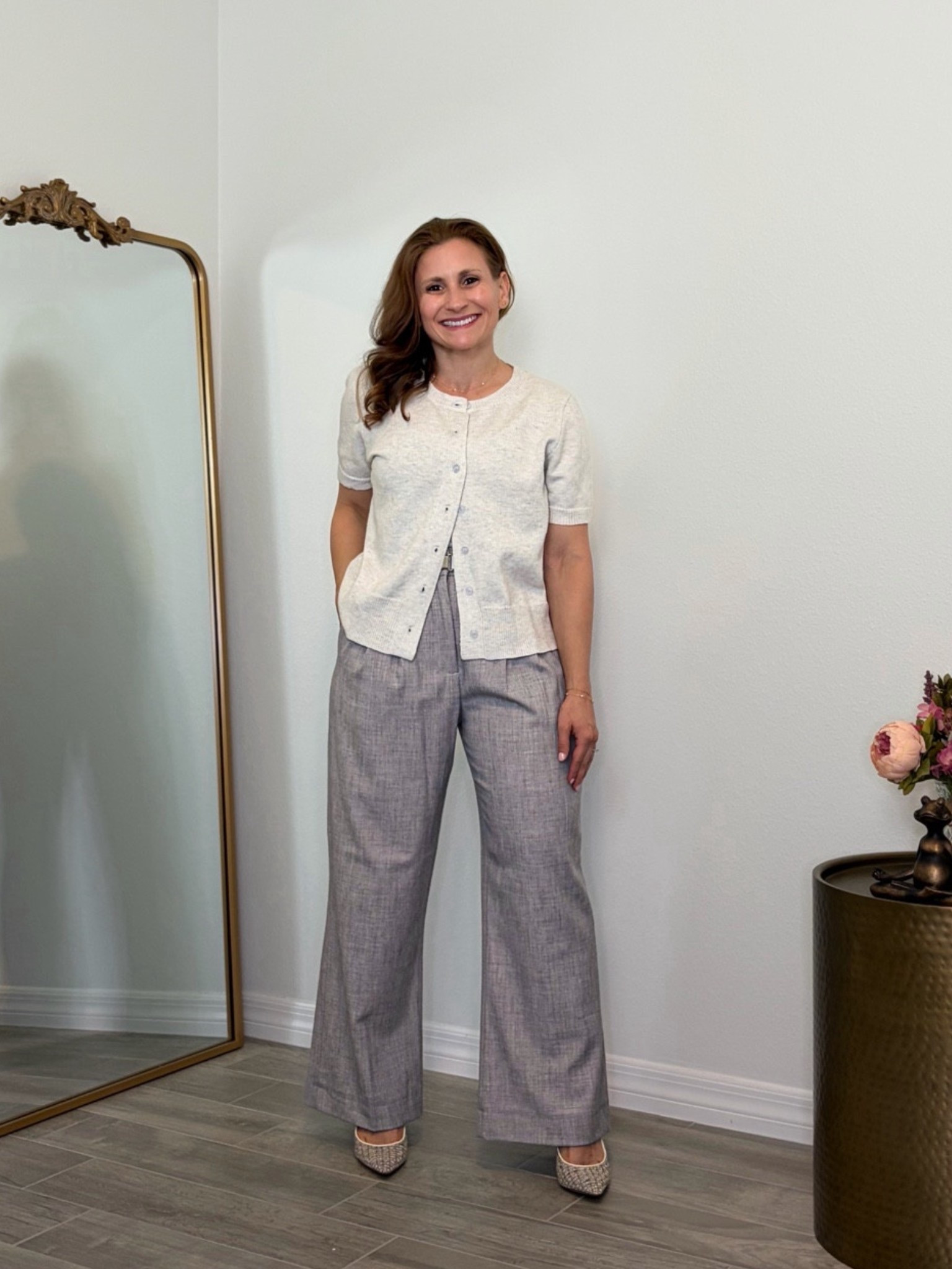 Monochromatic - Soft, neutral, grey tone; office outfit; petite approved styling

#LTKootd #LTKWorkwear #LTKPetite