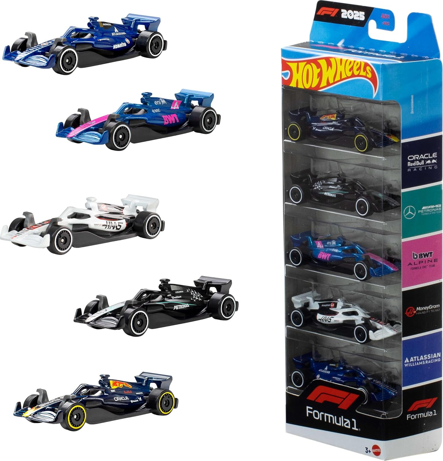 Hot Wheels 1:64 Scale 5-Pack Formula 1 Die-Cast Toy Cars | Amazon (UK)