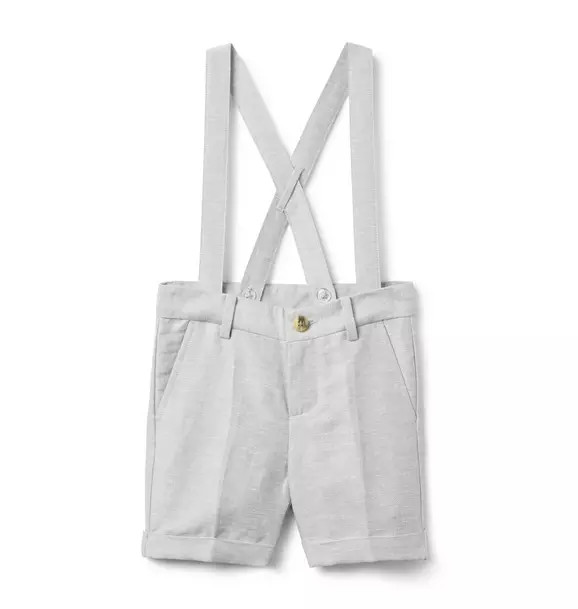 Linen-Cotton Suspender Short | Janie and Jack