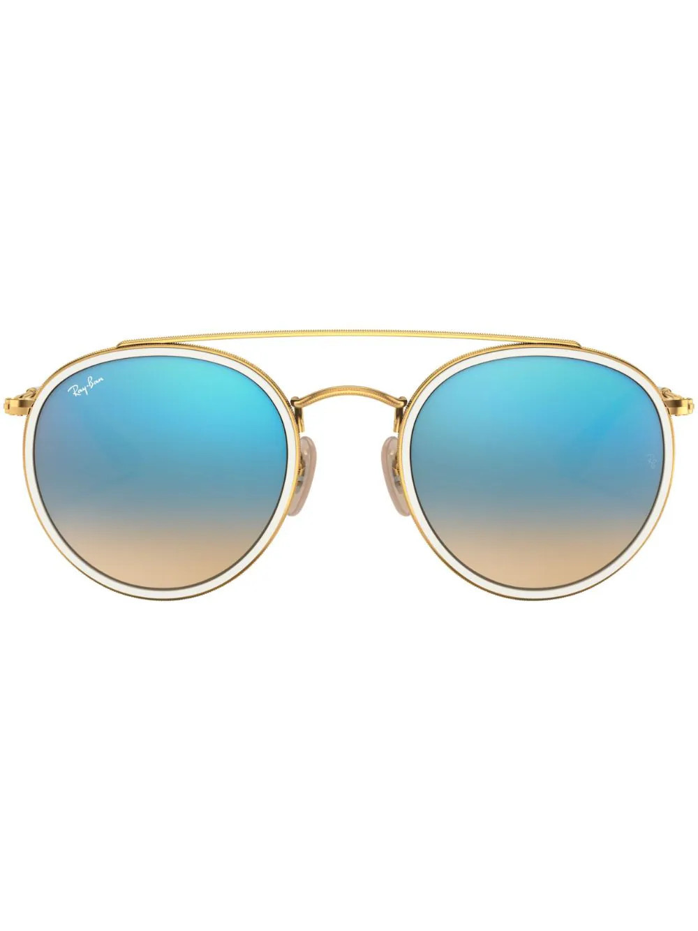 Ray-Ban Round Double Bridge sunglasses - Gold | Farfetch Global