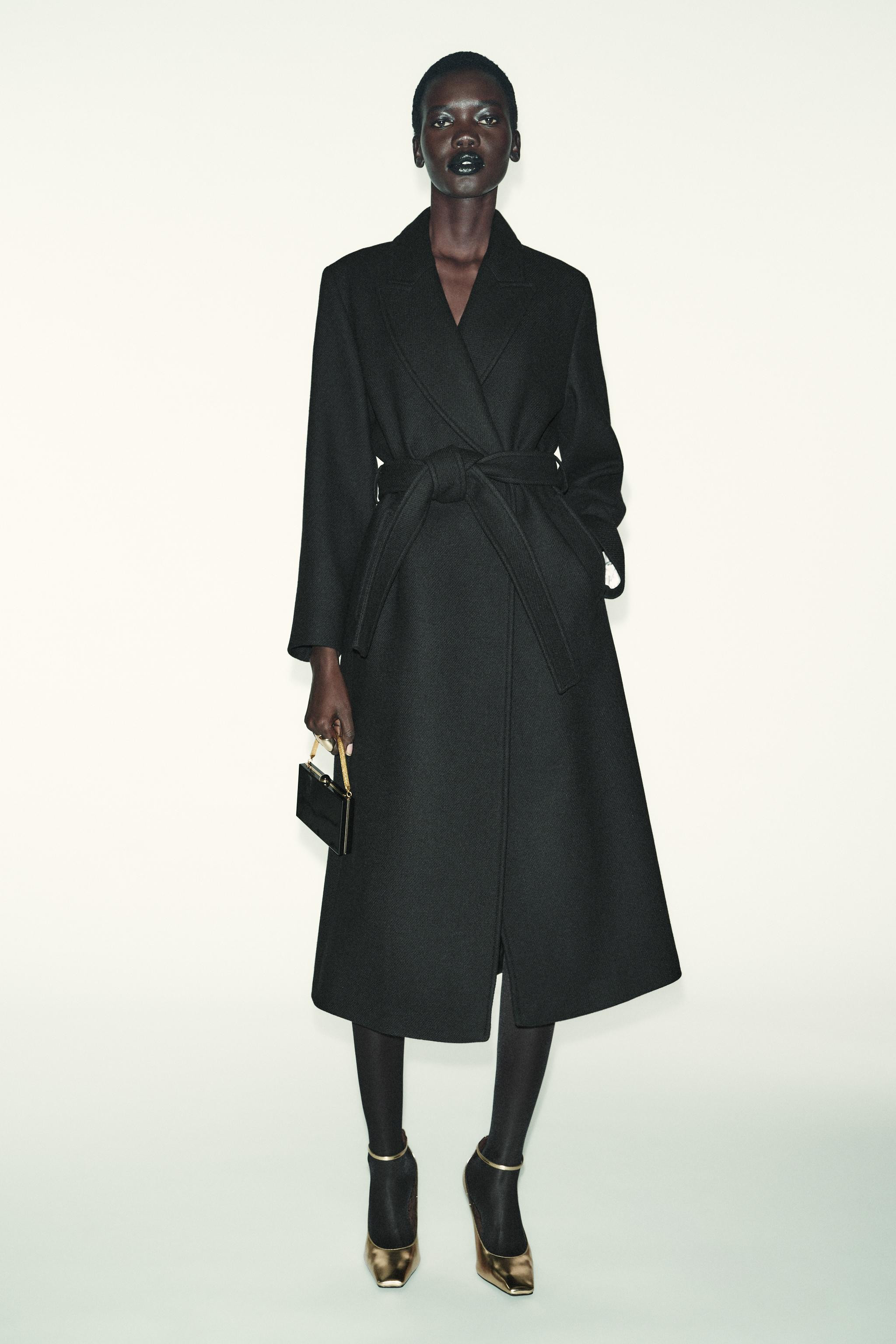 LONG BELTED WOOL COAT | Zara US