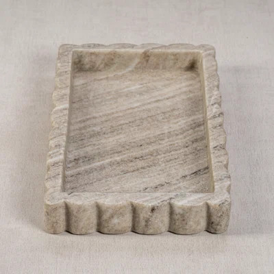 Jolisha Intricate Scallop Marble Tray | Wayfair North America
