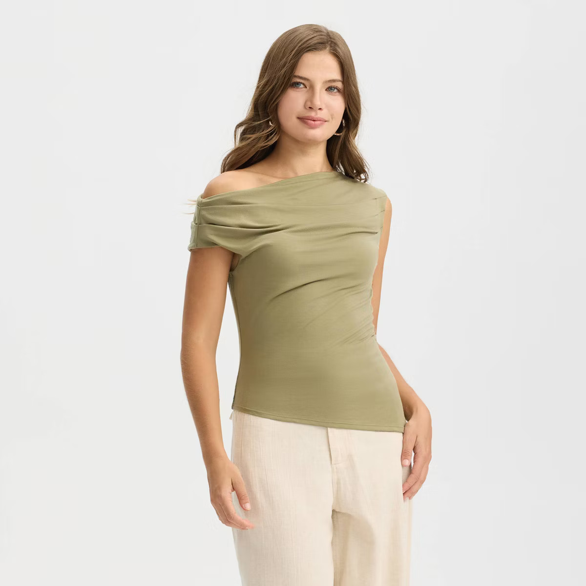 Women's Ruched Asymmetrical Top - A New Day™ | Target