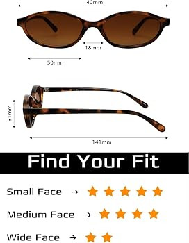 GUVIVI Retro Oval Sunglasses for Women 90s Cat Eye Shades UV protection | Amazon (US)