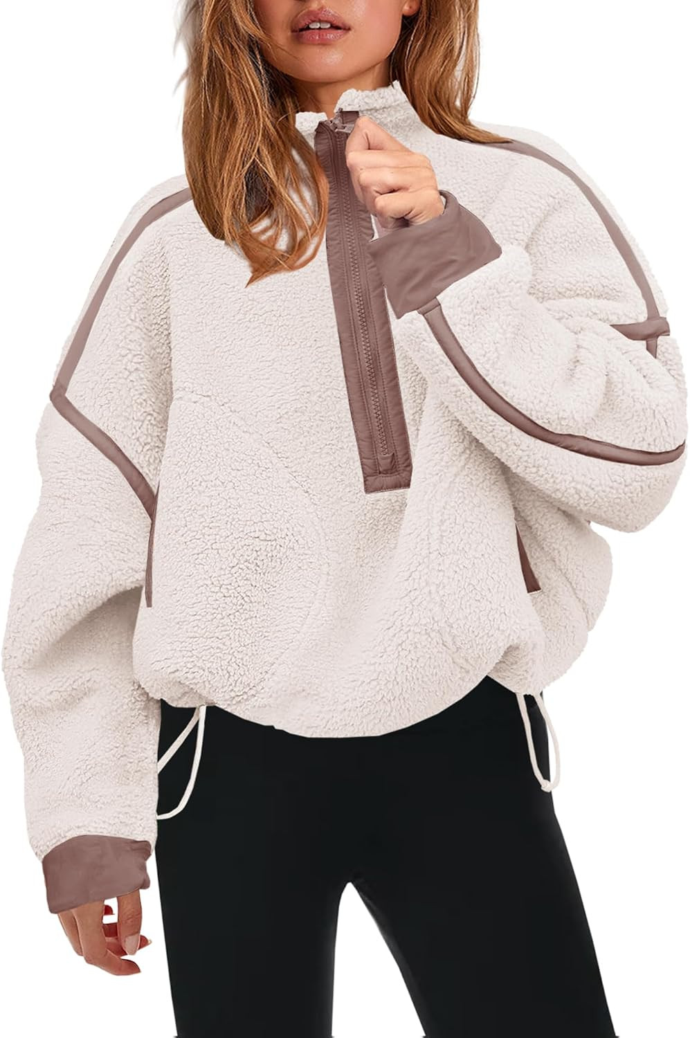 Panadila Womens Half Zip Fleece Pullover Sherpa Jacket | Amazon (US)
