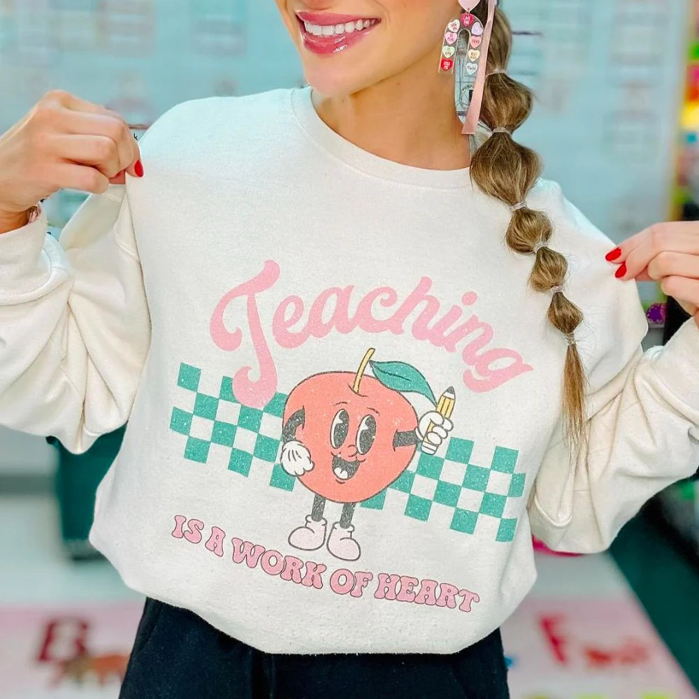 'Teaching Is A Work of Heart' Sweatshirt | United Monograms