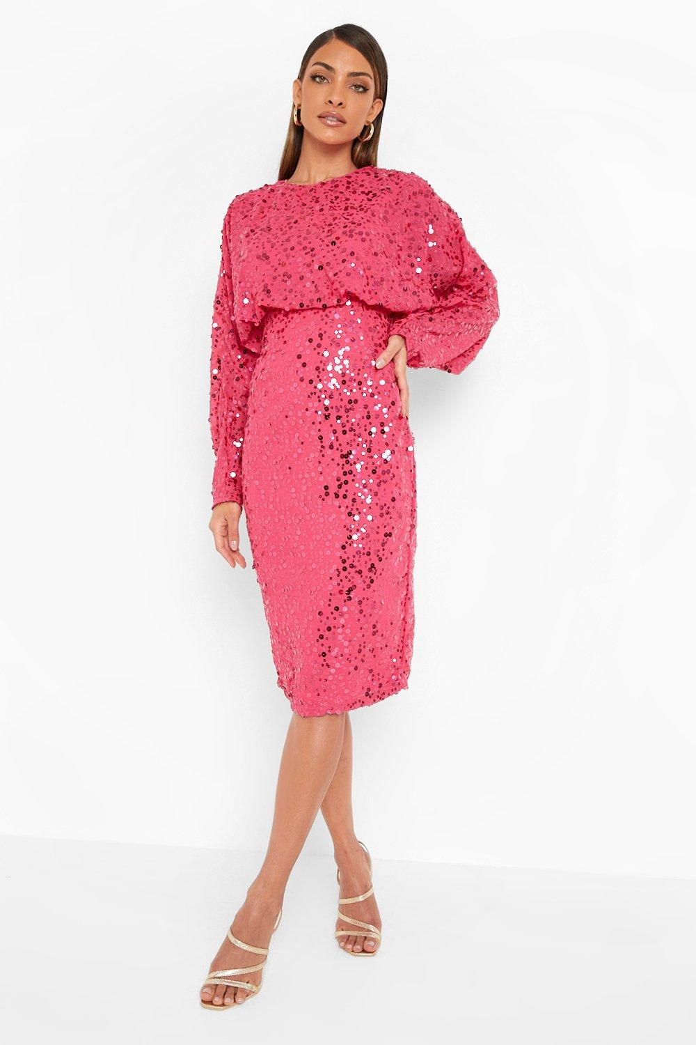 Sequin Batwing Midi Dress | Boohoo.com (US & CA)