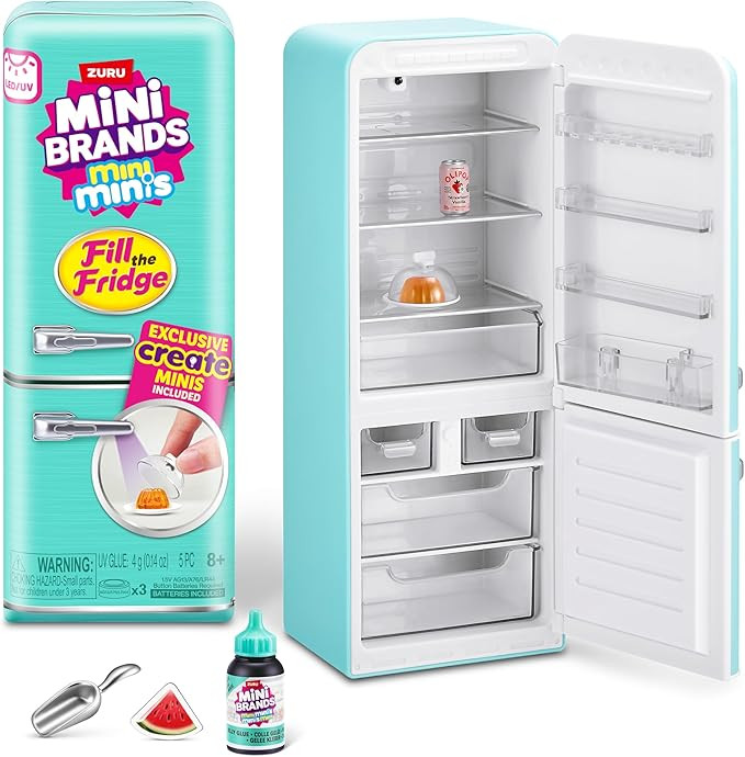 Mini Brands Fill The Fridge Playset w/UV Light by ZURU, Collectibles, DIY, Resin Play, Exclusive ... | Amazon (US)