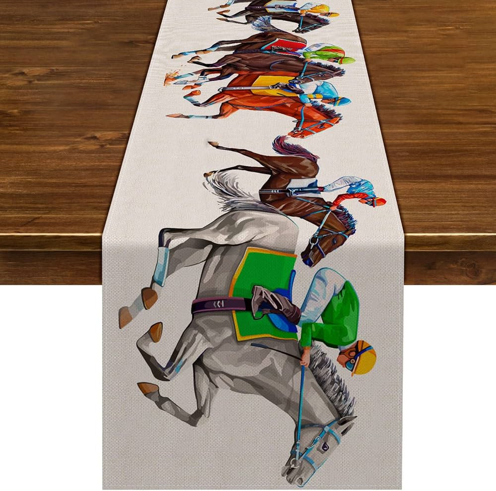 Nepnuser Kentucky Derby Table Runner 2025 Horse Race Jockey Decoration Rustic Farmhouse Home Dini... | Amazon (US)