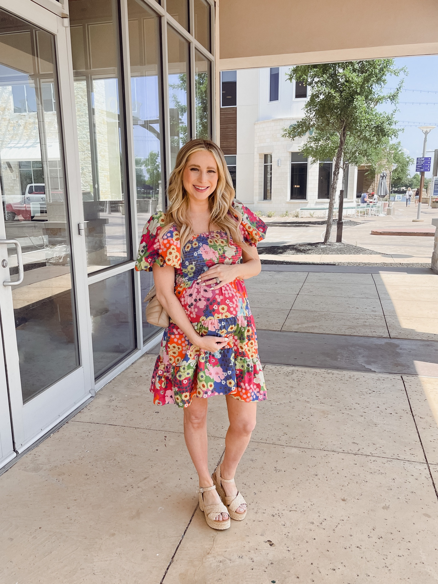 Floral dress that is bump friendly 

#LTKFind #LTKstyletip #LTKbump