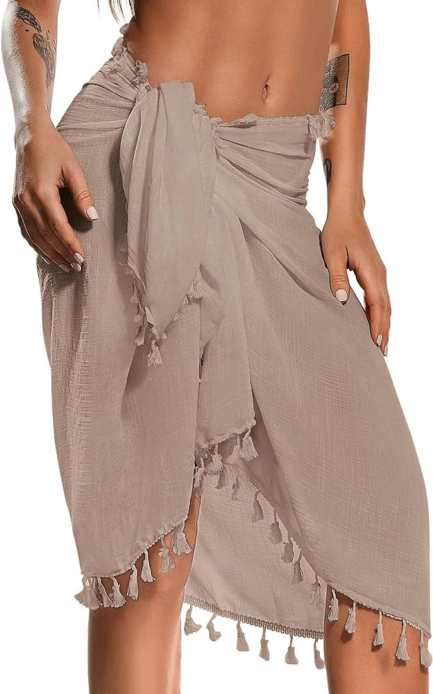 Sarong Cover Up Womens Beach Cover Up Bikini Bathing Suit Swimsuit Scarf Swimwear Coverup Sarong ... | Amazon (US)