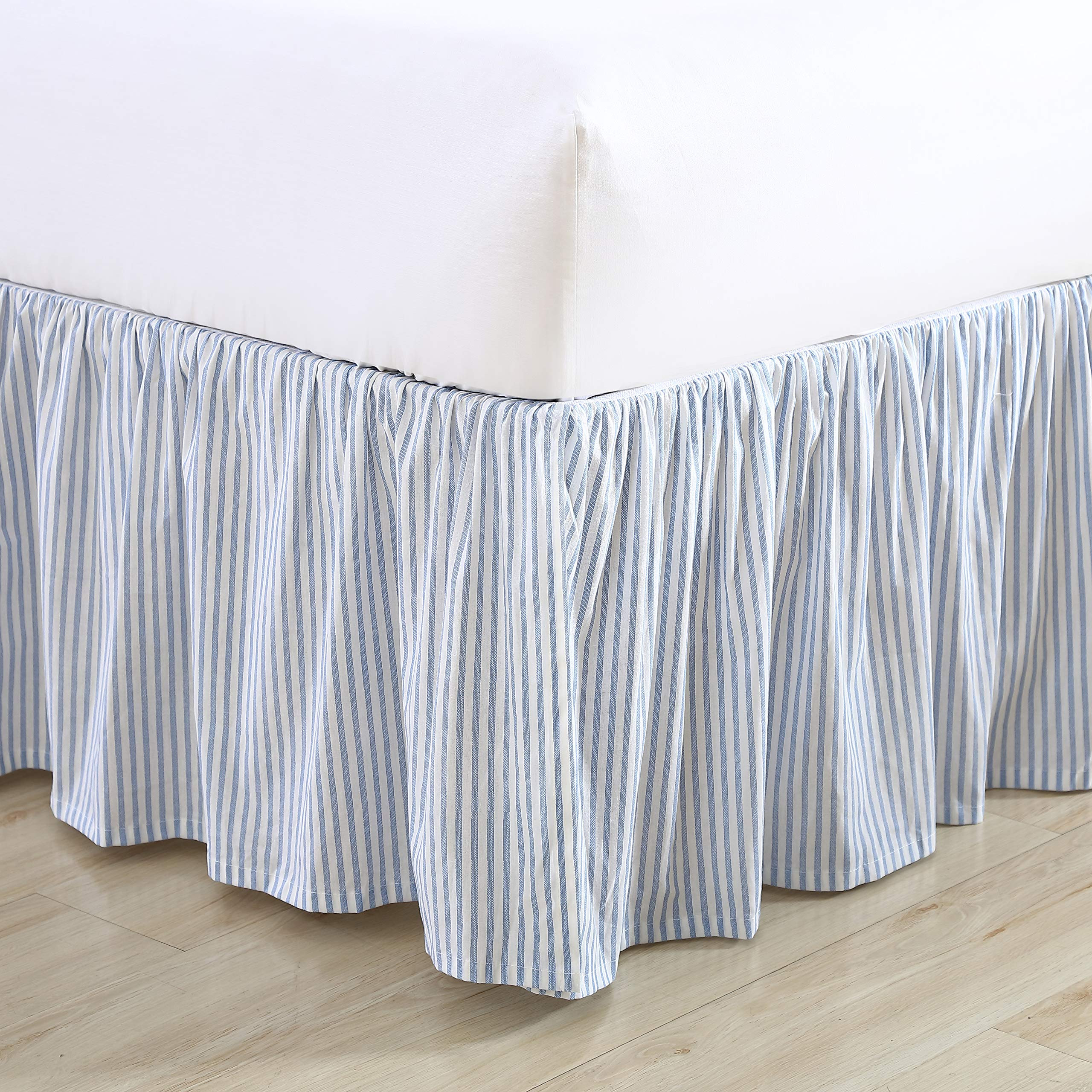 Laura Ashley Home - Cotton Ruffled Bedskirt, Lightweight Home Decor with Classic Style (Blue, Kin... | Amazon (US)