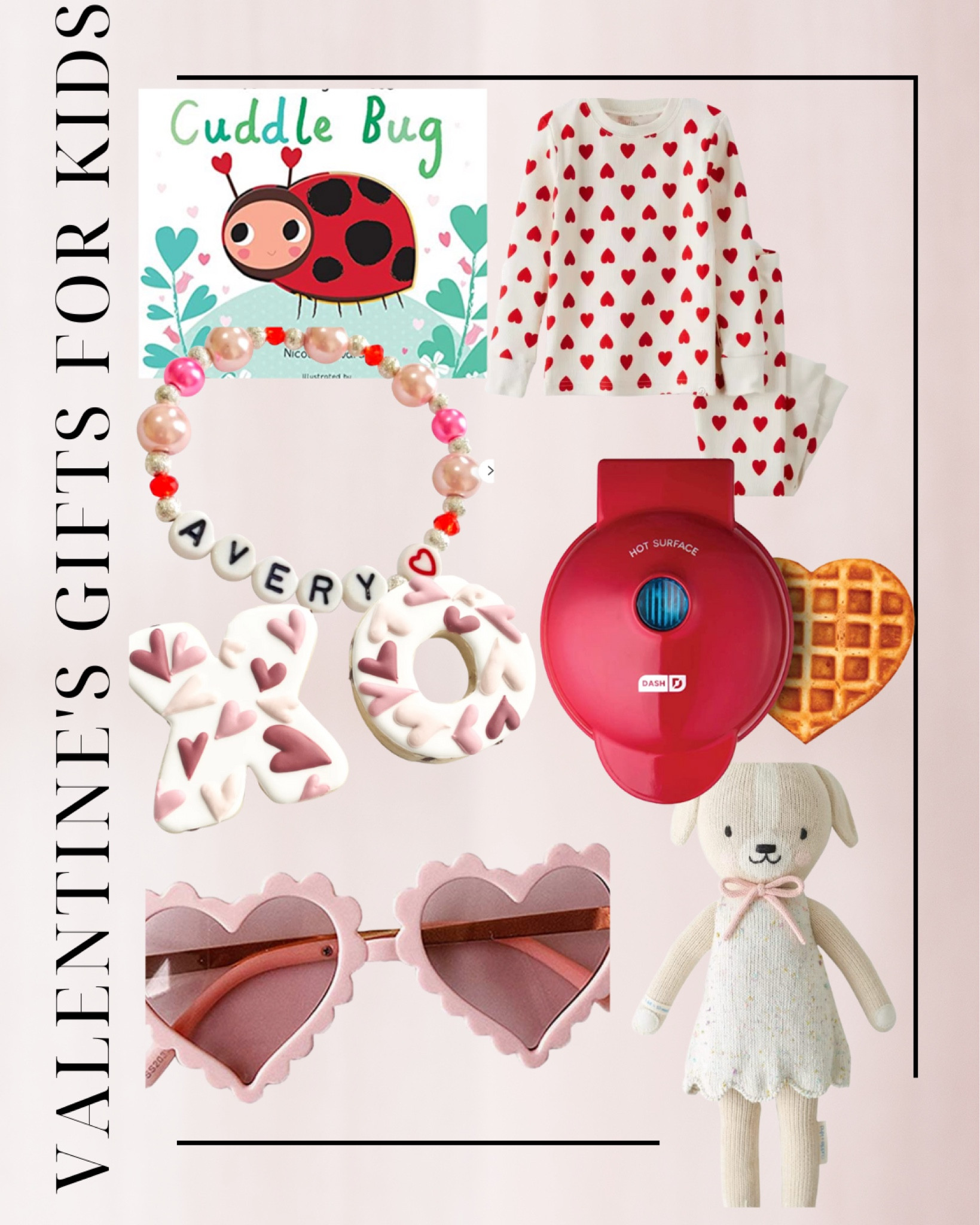 Valentines for kids, pajamas, book, beaded bracelet, cookies, sunglasses, cuddle and kind 

#LTKkids #LTKunder100 #LTKSeasonal