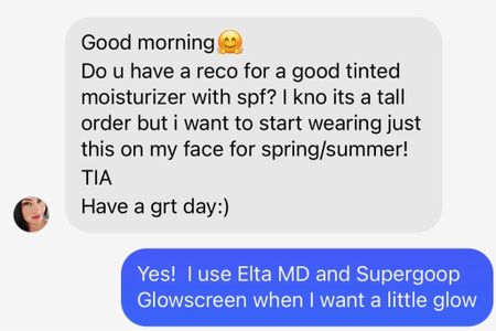 My favorite tinted sunscreen combo! Elta MD and Supergoop
glow screen! 

#LTKbeauty #LTKunder50 #LTKFind