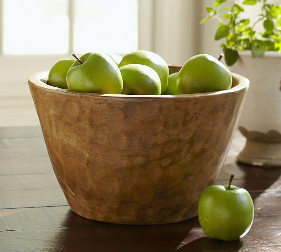 Vintage Wood Carved Large Serve Bowl | Pottery Barn (US)