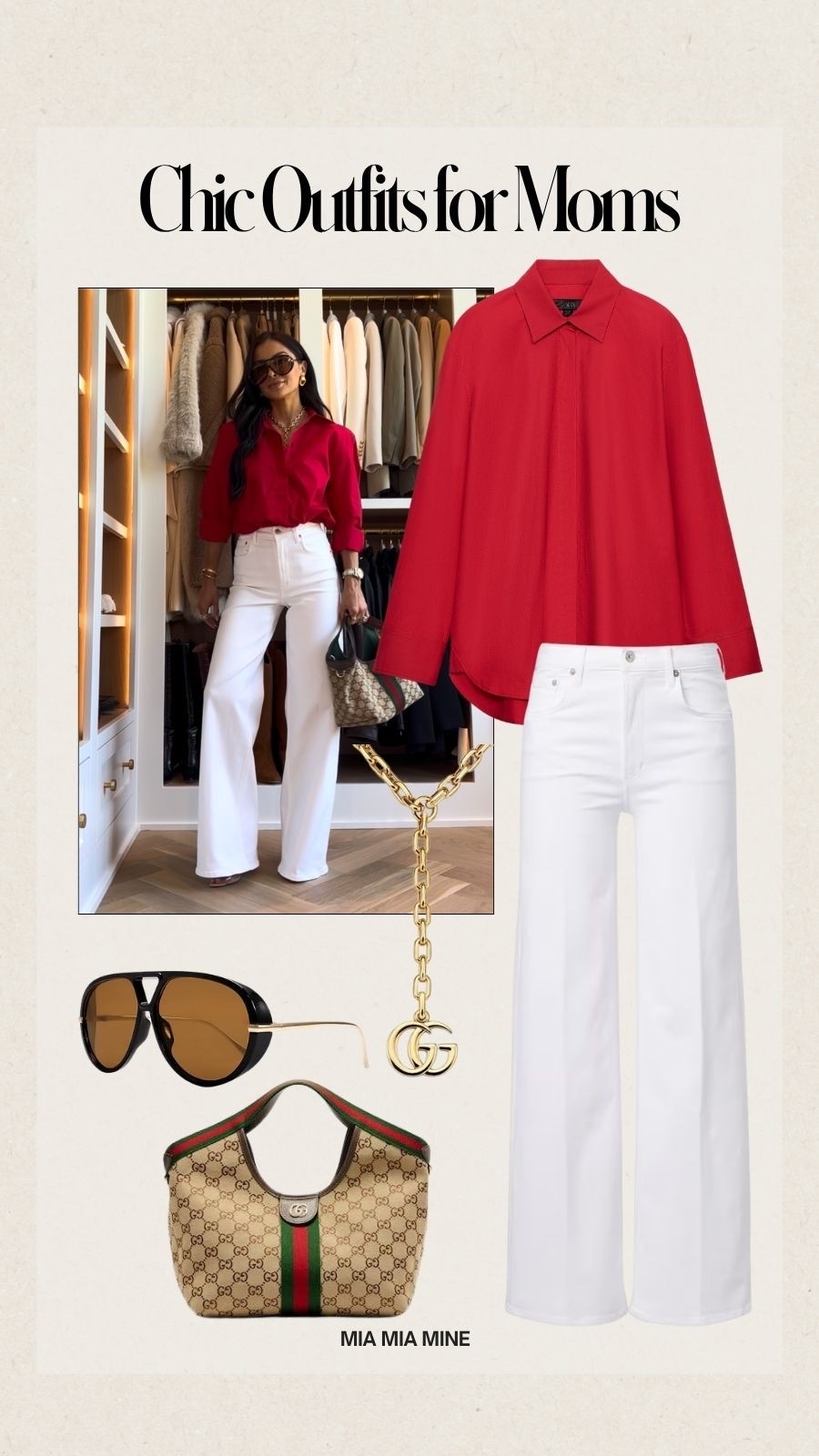 Zara summer outfit / business casual
Zara red button up shirt
Citizens white wide leg jeans wearing a 23
Gucci giglio bag small
Gucci gg pendant necklace
Amazon sunglasses

#LTKOver40 #LTKWorkwear #LTKootd