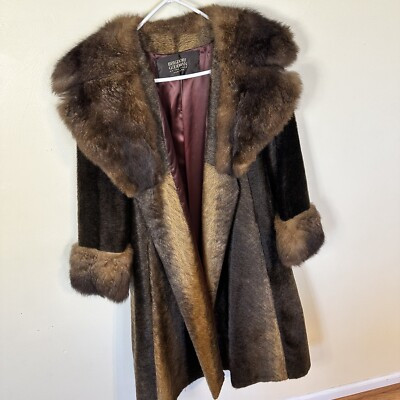 Ladies Vintage Faux Fur Coat By Bergdorf Goodman New York USA Medium Long Brown  | eBay | eBay US
