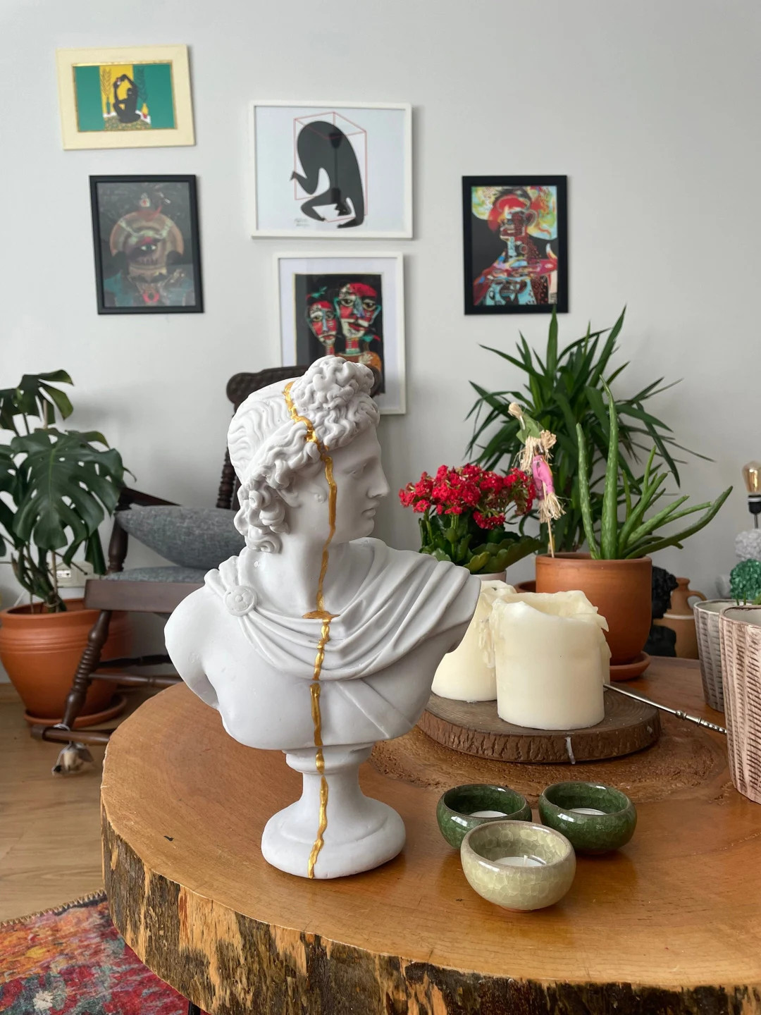 Large Apollo Sculpture Statue, Apollo Bust Statue, Bust, White and gold Sculpture  , Roman Sculpt... | Etsy (UK)