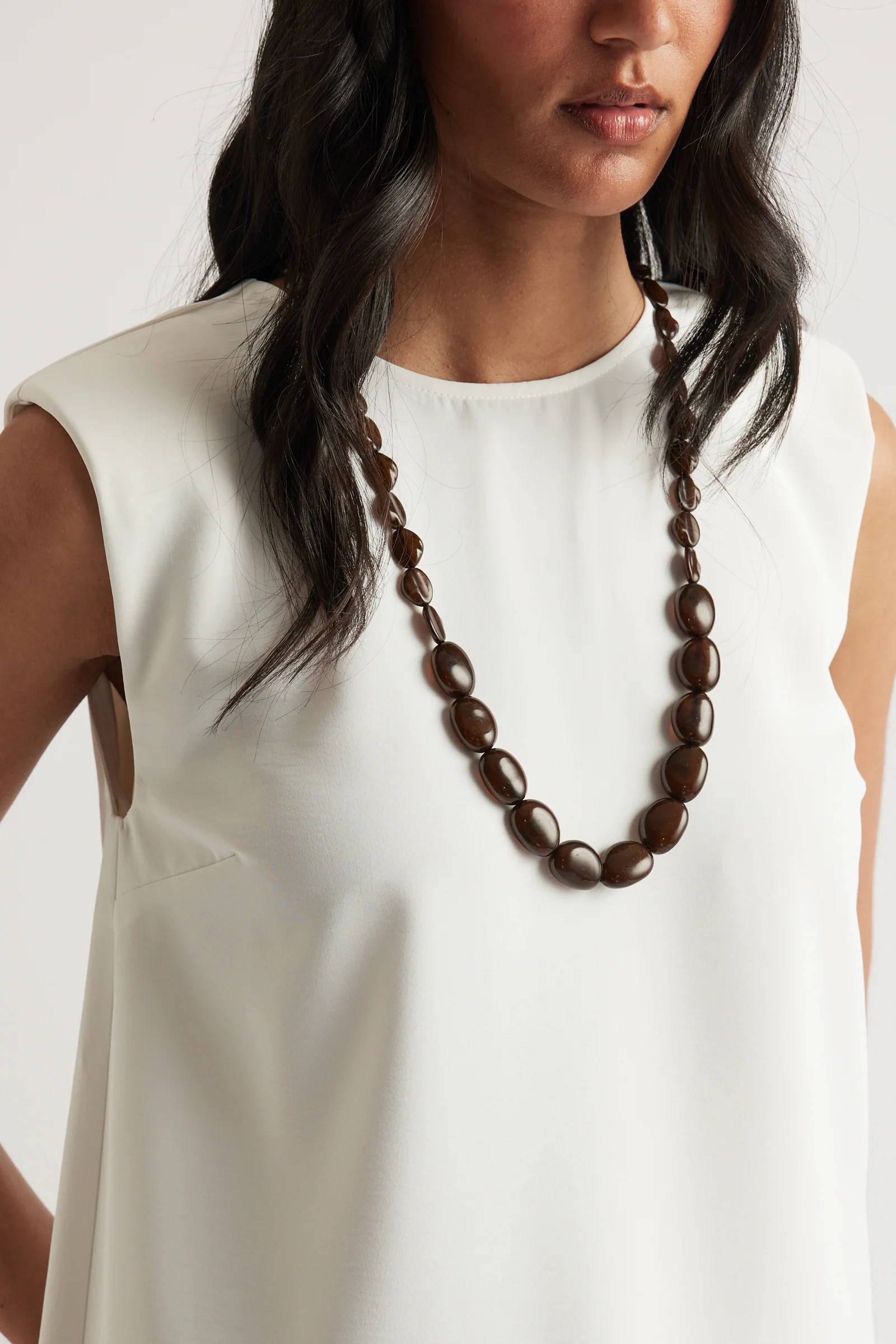 Savannah Stone Necklace - Chocolate | DECJUBA