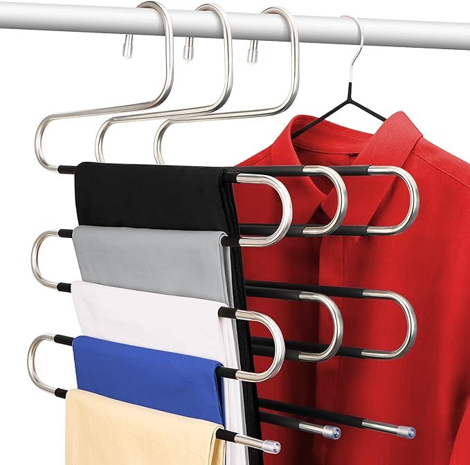 DOIOWN Pants Hangers S-Shape Non-Slip Space Saving Pants Hangers Metal Hangers Closet Storage Org... | Amazon (US)