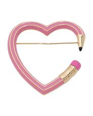 Pink Heart Pencil Brooch | TJ Maxx
