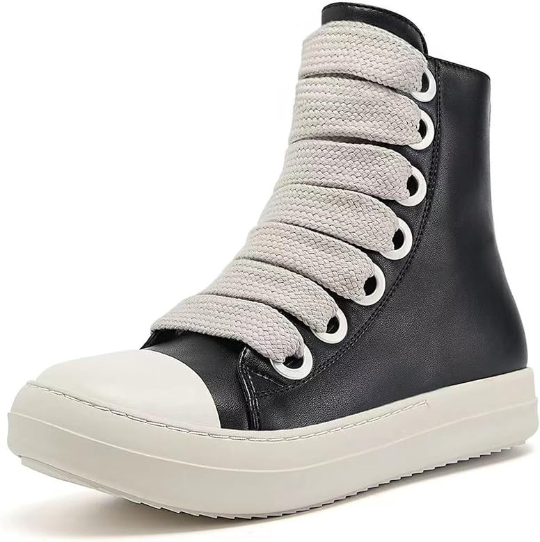 IMPREMEY Women's High Top Sneakers Lace Up PU Leather Shoes with Thick Soles and Zipper, Fashiona... | Amazon (US)