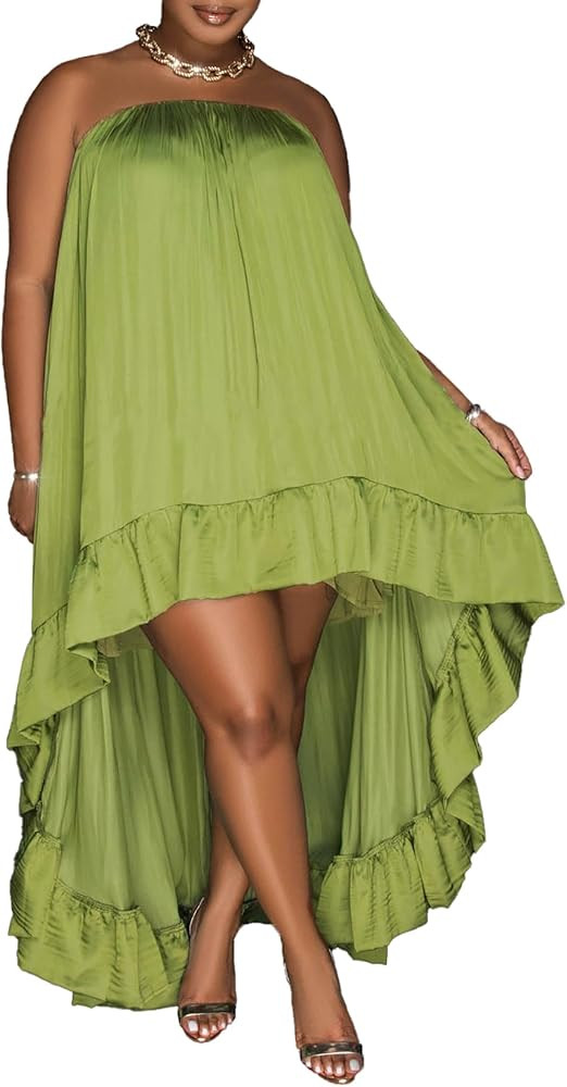 Womens Sexy Summer Dresses Halter Neck Plus Size Long Maxi Dress Casual Floral Beach Sun Dresses ... | Amazon (US)