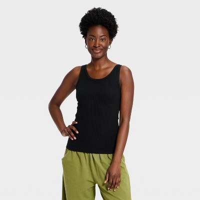 Women's Iconic Scoop Neck Tank Top - Universal Thread™ Black  M | Target