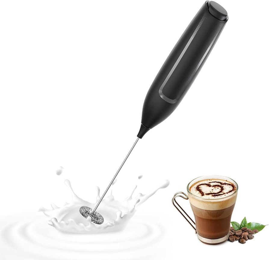 Milk Frother Handheld Battery, Electric Foam Maker Frother Wand, Drink Mixer with Stainless Steel... | Amazon (US)