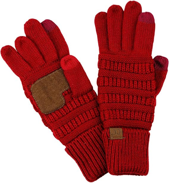 C.C Unisex Cable Knit Winter Warm Anti-Slip Touchscreen Texting Gloves | Amazon (US)