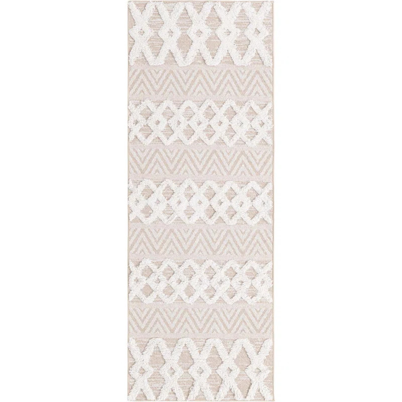 Casa Southwestern Cotton Beige Area Rug | Wayfair North America