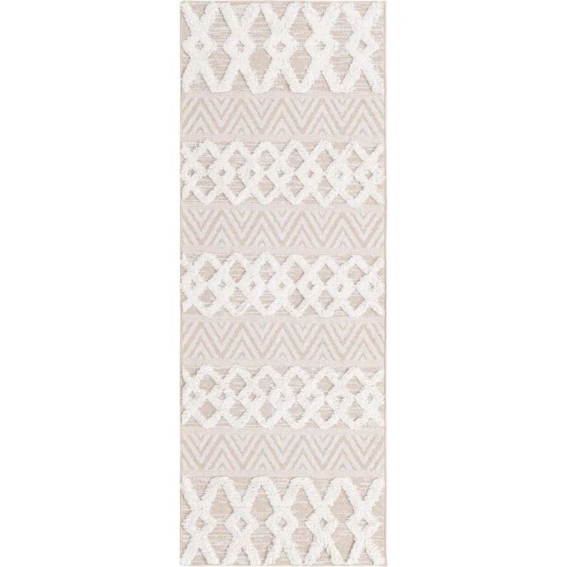 Casa Southwestern Cotton Beige Area Rug | Wayfair North America