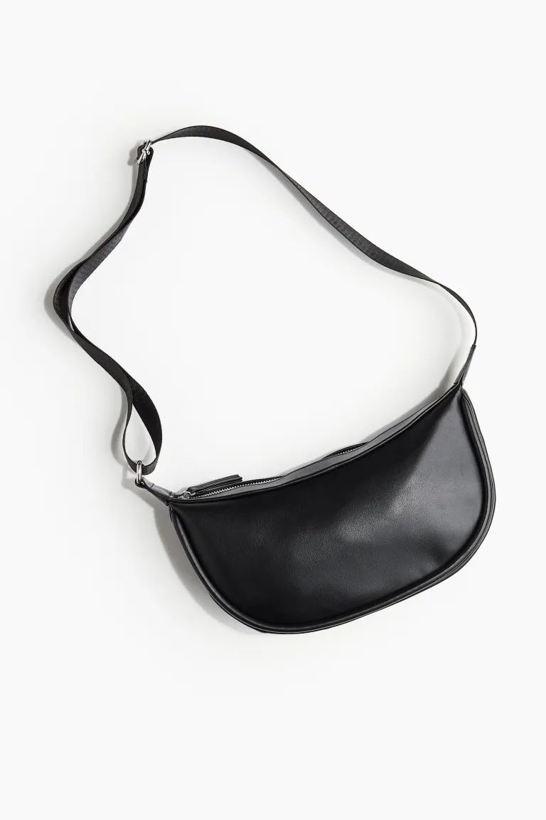 Coated crossbody bag - Black - Ladies | H&M GB | H&M (UK, MY, IN, SG, PH, TW, HK)