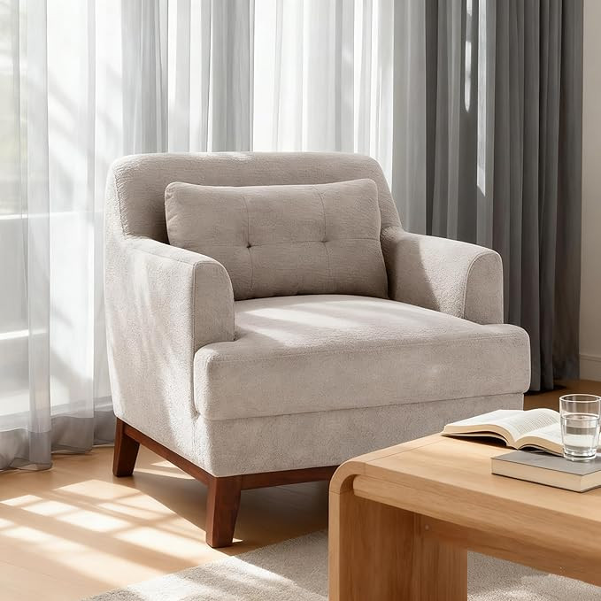 VANOMi Accent Chairs for Living Room, 31" Oversized Armchair with Thick Cushion, Terry Fabric Coz... | Amazon (US)