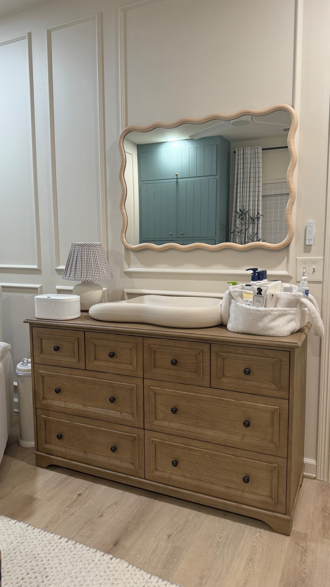 Nursery changing table organization favorites #nursery #organization #ltkrefresh