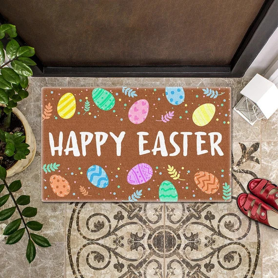 Pastel Easter Eggs Doormat Happy Easter Doormat Cute | Etsy | Etsy (US)