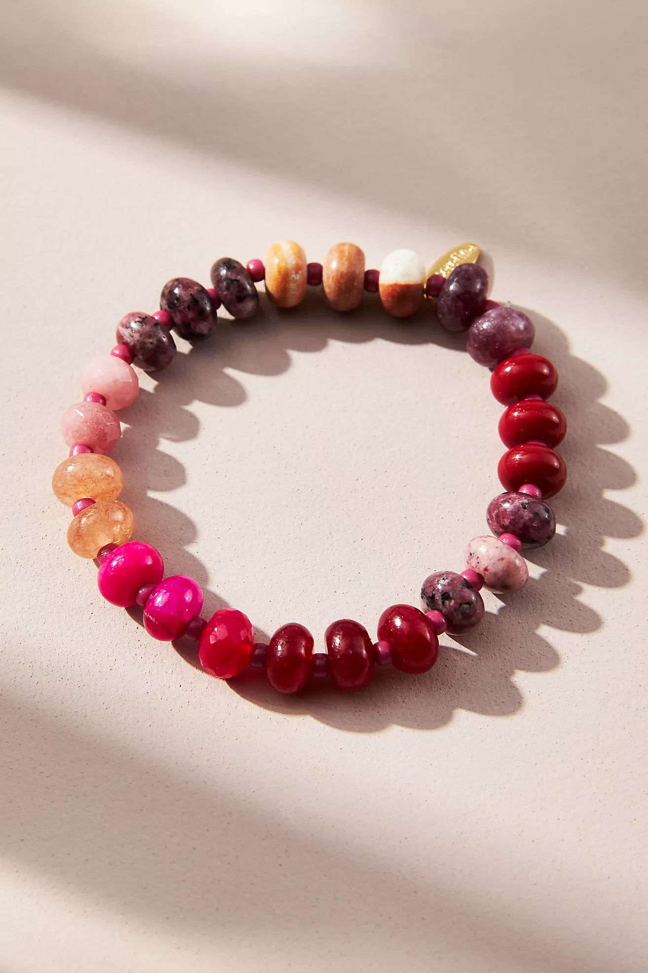 Multi-Color Semi-Precious Beaded Stretch Bracelet | Anthropologie (US)