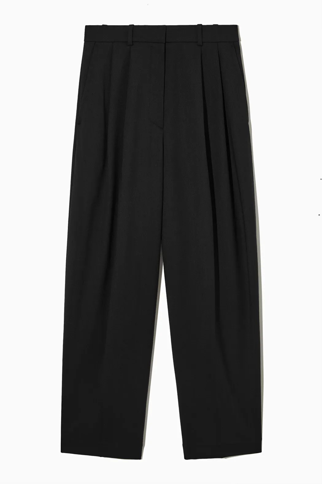 WIDE-LEG TAILORED WOOL TROUSERS - BLACK - COS | COS (EU)