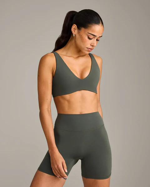 SoftMotion™ Scoop Back Bralette with Gray Logo 
 Dark Khaki | Oner Active (UK / US)
