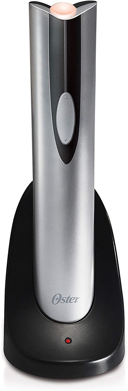 Oster Cordless Electric Wine Bottle Opener with Foil Cutter, FFP - FPSTBW8207-S-AMZ, Silver, One | Amazon (US)