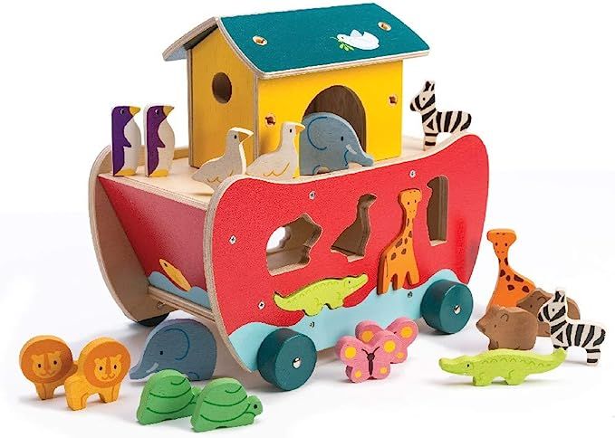 Amazon.com: Tender Leaf Toys - Wooden Noah’s Ark Animal Shape Sorter Toy - Encourages Imaginati... | Amazon (US)