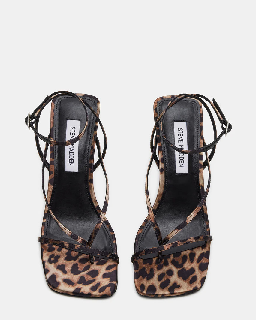 ANNIE Leopard Strappy Heel | Women's Square Toe Heel | Steve Madden (US)