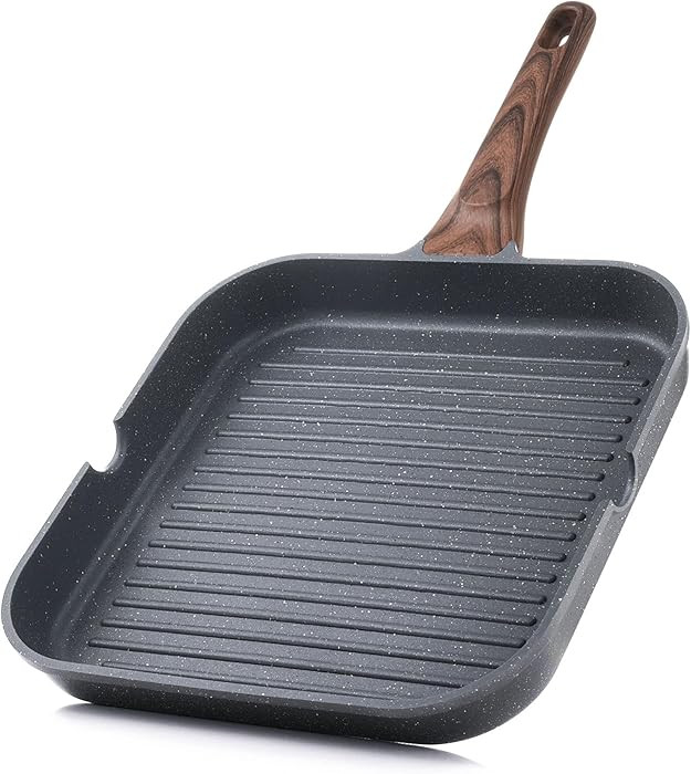 SENSARTE Nonstick Grill Pan for Stove Tops, Versatile Griddle with Pour Spouts, Square Big Cookin... | Amazon (US)