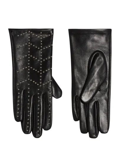 GANTS CLOUTÉS EN CUIR NOIR CLAUDIE PIERLOT - FEMME | Place des Tendances | Place des tendances (FR)