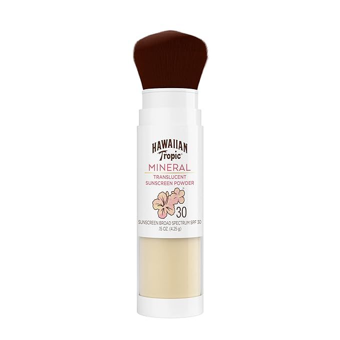 Hawaiian Tropic Mineral Powder Sunscreen Brush, SPF 30 | for Face, Brush On Translucent Sunscreen... | Amazon (US)