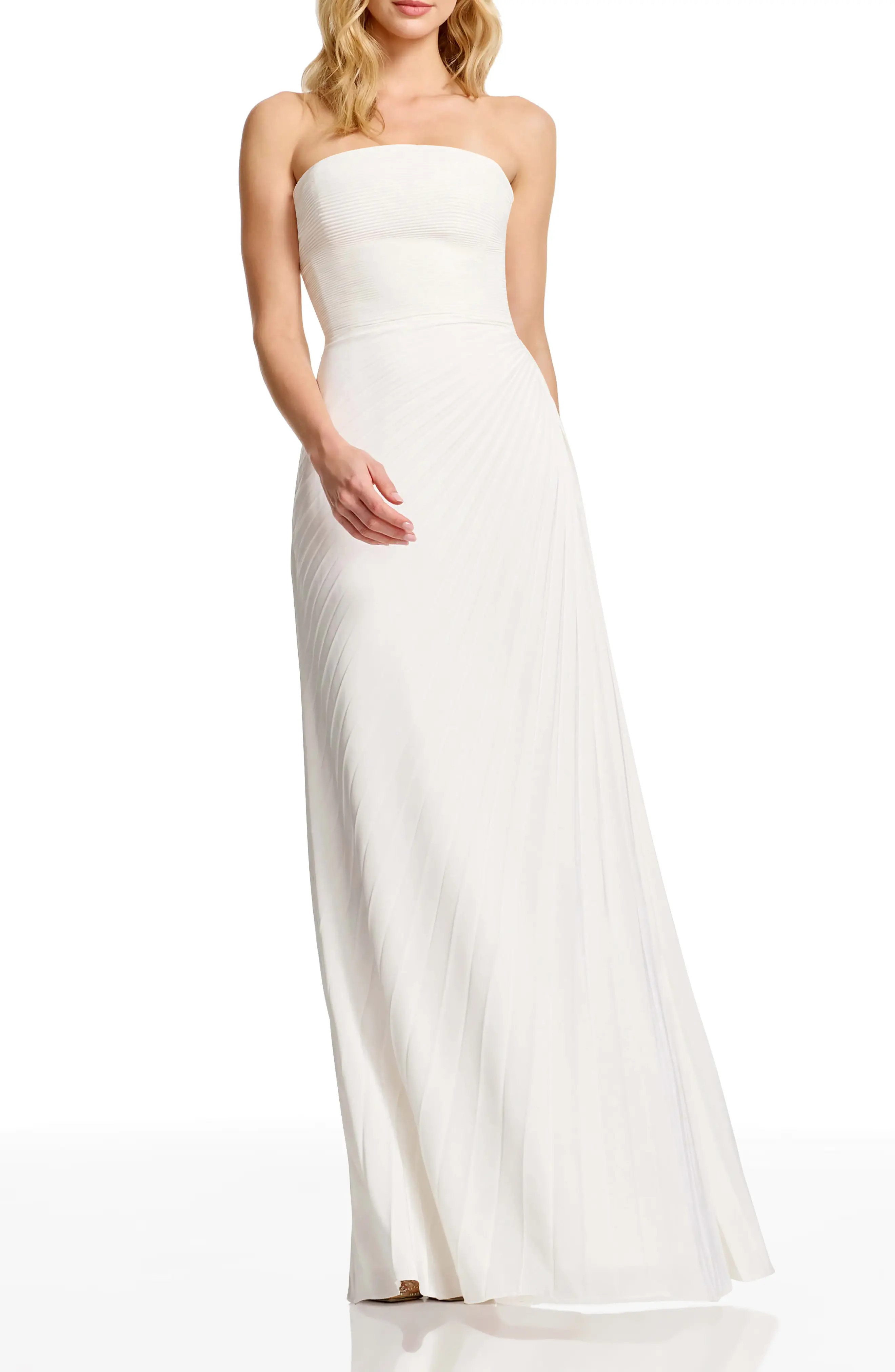 Kinley Accordion Pleat Strapless Evening Gown (Women) | Nordstrom | Nordstrom