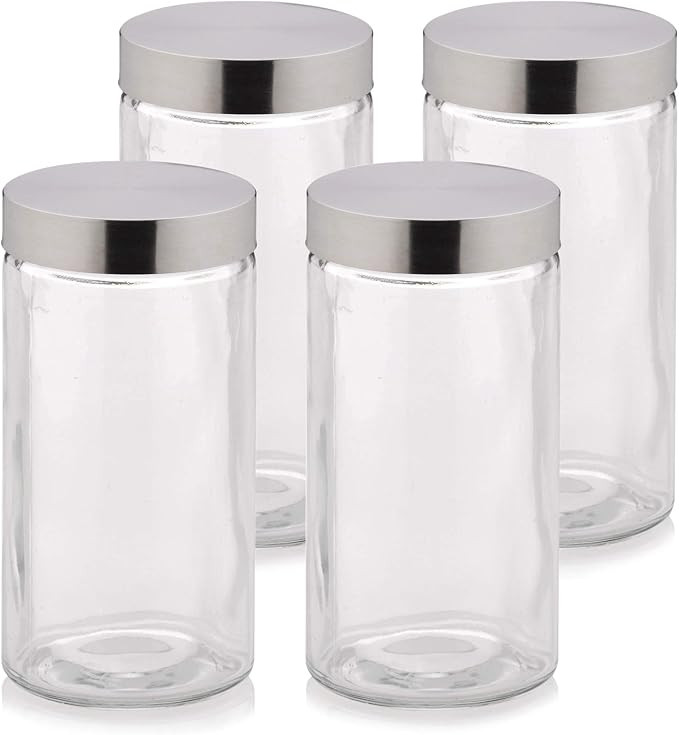 kela Vorratsdosen-Set Bera, 4-teilig, Durchmesser 11 cm, 1,7 L, Glas, transparent, rund, Schraubd... | Amazon (DE)